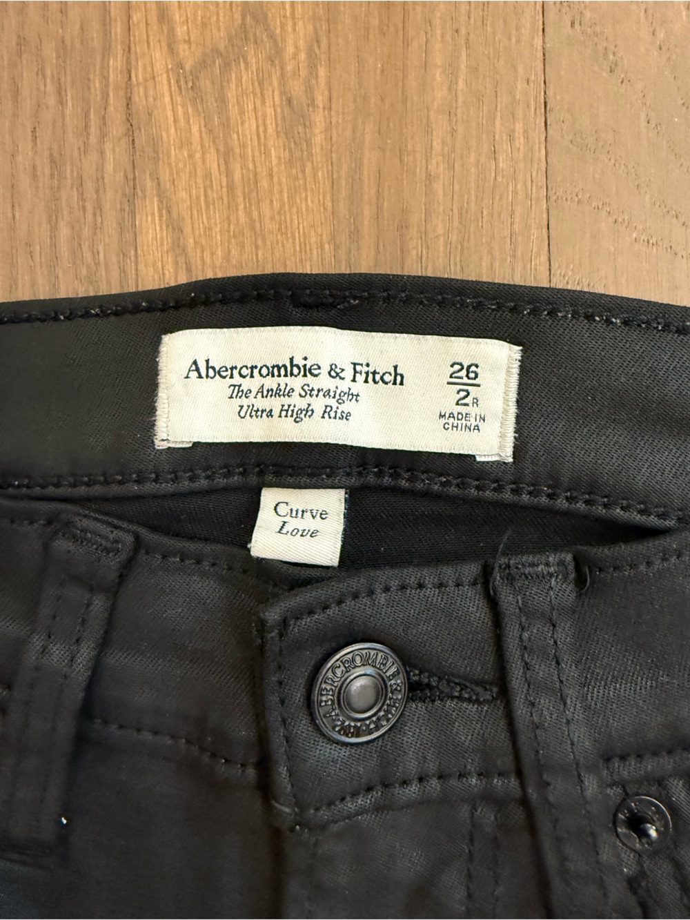 Abercrombie & Fitch Black Ankle Straight Ultra High-Rise Jeans